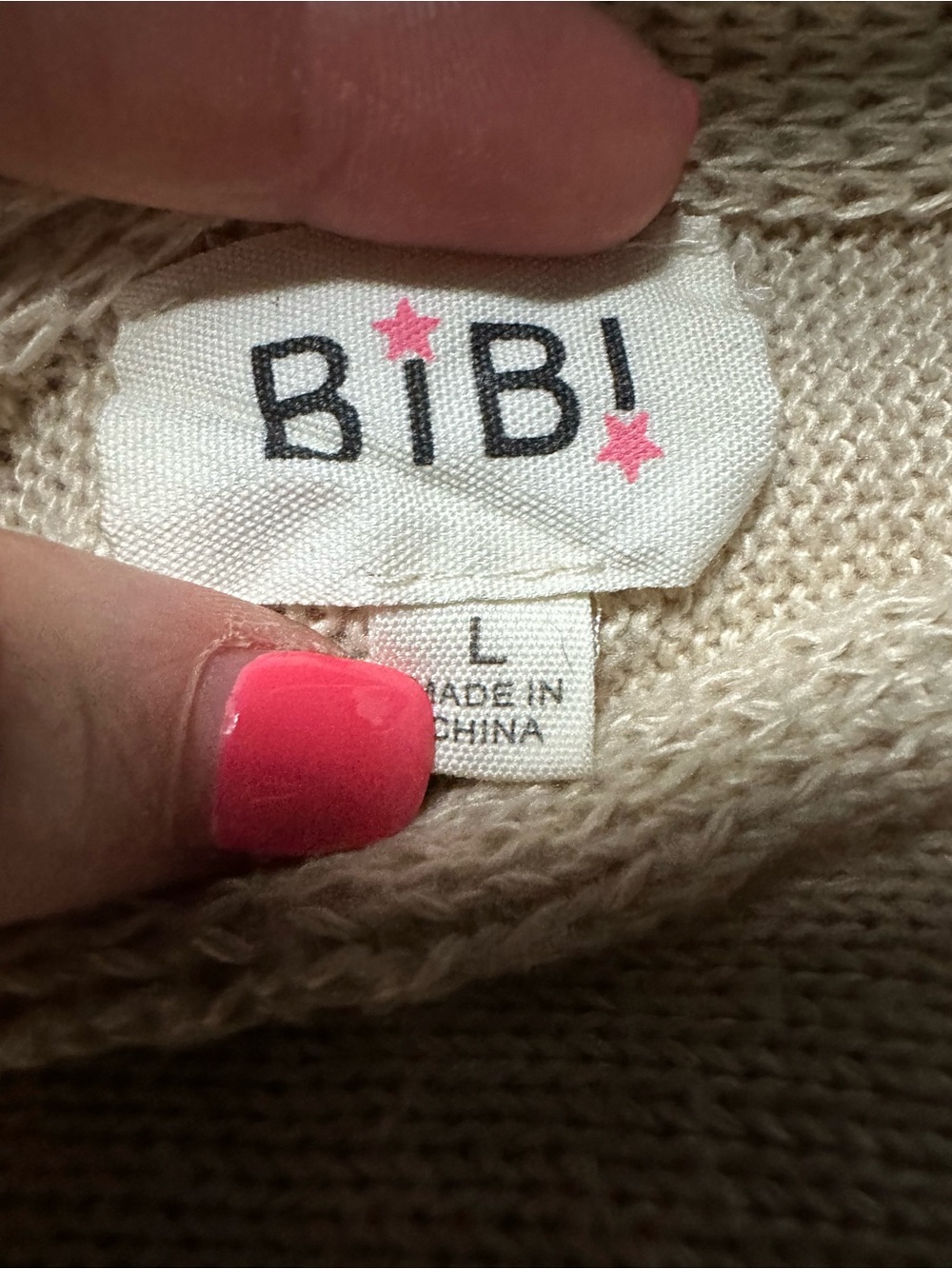 BiBi Beige Crewneck Sweater with White & Yellow Daisy Embroidery - Picture 2 of 10